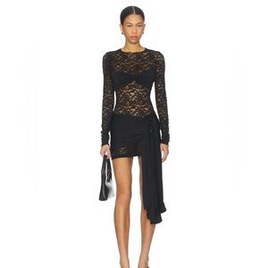 REVOLVE Black Lace Long Sleeve Dress